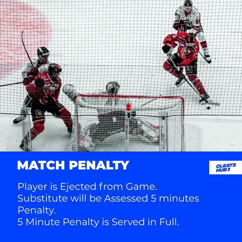 Match penalty is followed by an immediate ejection from the hockey game