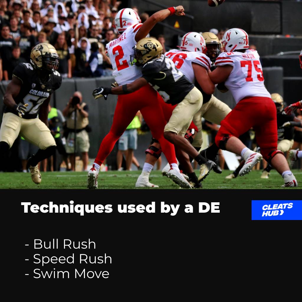Techniques used by a Defensive End