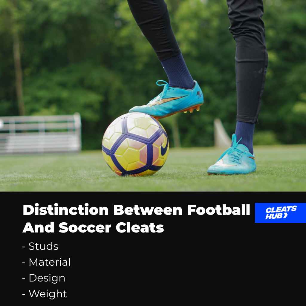 Distinctions between football and soccer cleats